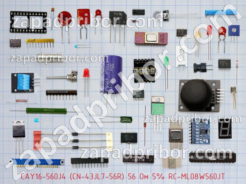 Резисторная сборка  CAY16-560J4 (CN-43JL7-56R) 56 Ом 5% RC-ML08W560JT фотография.