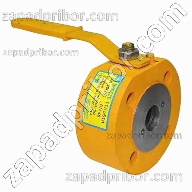 Кран шаровый 11лс51П ДУ15 Ру40 межфланцевый стальной полнонопроходной BREEZE, фотография 1.