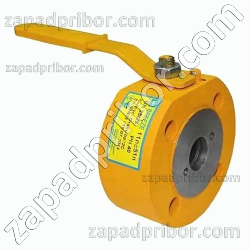 Кран шаровый 11лс51П ДУ40 Ру40 межфланцевый стальной полнонопроходной BREEZE, фотография 1.