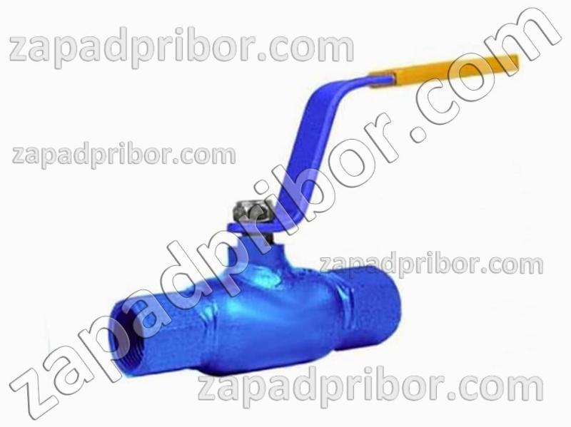 Кран шаровый ДУ50 Ру40 муфтовый стальной полнопроходной Interval, фотография 1.