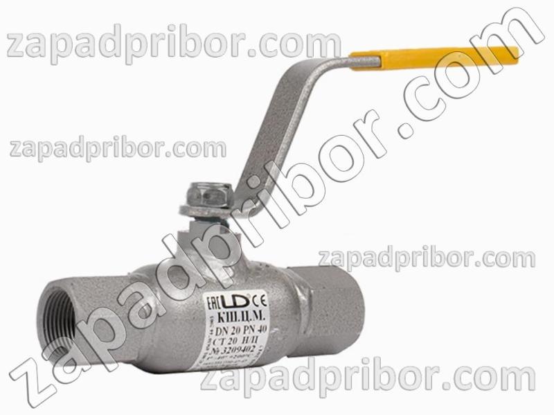 Кран шаровый ДУ20 Ру40 муфтовый стальной стандартнопроходной LD, фотография 1.