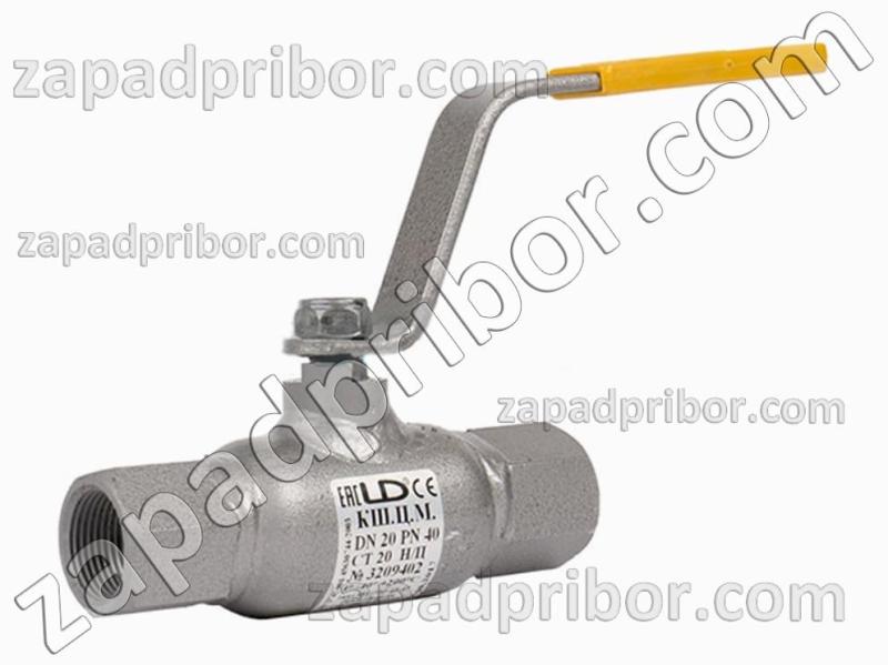 Кран шаровый ДУ40 Ру40 муфтовый стальной стандартнопроходной LD, фотография 1.