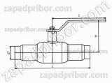 Кран шаровый ДУ80 Ру25 приварной стальной полнопроходной Interval, фотография 3.