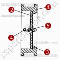 Клапан обратный подпружиненный межфланцевый ZETKAMA 407A, фотография 2.
