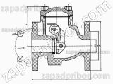 Клапан обратный поворотный фланцевый ZETKAMA 302A, фотография 2.
