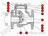 Клапан обратный поворотный фланцевый ZETKAMA 302A, фотография 3.