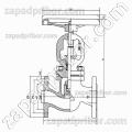 Вентиль запорный фланцевый ZETKAMA 215F, фотография 3.