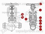 Вентиль запорный под приварку ZETKAMA 217F, фотография 3.