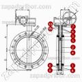 Задвижка Баттерфляй T.I.S. 159 с редуктором, фотография 2.