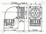 Соединитель низкочастотный цилиндрический ШР20СК2НГ6 розетка