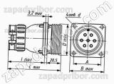 Соединитель низкочастотный цилиндрический ШР48ПК2НГ9 розетка