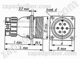 Соединитель низкочастотный цилиндрический ШР32ПК8НГ2 розетка