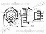 Соединитель низкочастотный цилиндрический Р55П38НШ1 розетка