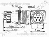 Соединитель низкочастотный цилиндрический ШРГ28ПК7НШ9 вилка