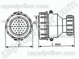 Соединитель низкочастотный цилиндрический 2РТ48П20ЭГ1-А вилка