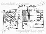 Соединитель низкочастотный цилиндрический ШРГ20ПК4НШ4 вилка