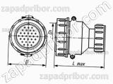 Соединитель низкочастотный цилиндрический СШР32П10ЭШ4 розетка