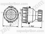 Соединитель низкочастотный цилиндрический СШР48П20ЭШ2 розетка