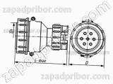 Соединитель низкочастотный цилиндрический ШР20П3НШ7 розетка