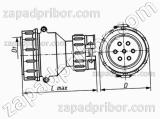 Соединитель низкочастотный цилиндрический ШР20П5НШ7 розетка