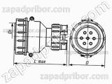 Соединитель низкочастотный цилиндрический ШР32П1НШ5 розетка