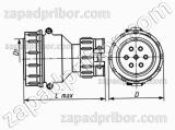 Соединитель низкочастотный цилиндрический ШР32П8НШ2 розетка