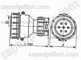 Соединитель низкочастотный цилиндрический ШР40П3НШ9 розетка
