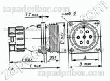Соединитель низкочастотный цилиндрический ШР48ПК20НШ1 вилка