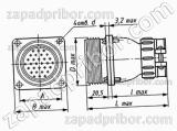 Соединитель низкочастотный цилиндрический Р40ПК17НШ1 вилка 