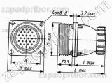 Соединитель низкочастотный цилиндрический ШРГ36ПК5ЭШ11 вилка