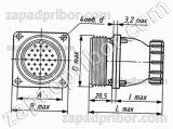 Соединитель низкочастотный цилиндрический ШРГ48ПК20ЭШ1 вилка