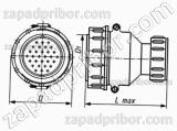 Соединитель низкочастотный цилиндрический 2РТ32П8ЭГ3-А вилка