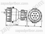 Соединитель низкочастотный цилиндрический ШР36П4НГ13 вилка