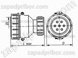 Соединитель низкочастотный цилиндрический ШР36П5ЭШ11 розетка