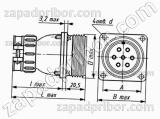 Соединитель низкочастотный цилиндрический ШР20ПК2НШ6 вилка