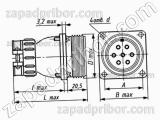 Соединитель низкочастотный цилиндрический ШР20ПК3НШ7 вилка