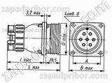 Соединитель низкочастотный цилиндрический ШР20ПК4НШ4 вилка