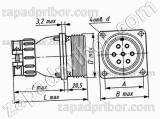 Соединитель низкочастотный цилиндрический ШР28ПК7НШ7 вилка