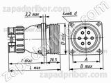 Соединитель низкочастотный цилиндрический ШР32ПК8НШ3 вилка