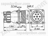 Соединитель низкочастотный цилиндрический ШР36ПК7НШ1 вилка
