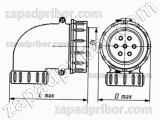 Соединитель низкочастотный цилиндрический ШР28У2ЭШ7 розетка