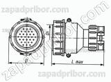 Соединитель низкочастотный цилиндрический Р55П38НГ1 вилка