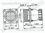 Соединитель низкочастотный цилиндрический ШРГ20ПК4ЭШ8 вилка