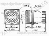 Соединитель низкочастотный цилиндрический ШРГ48ПК9ЭШ7 вилка