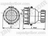 Соединитель низкочастотный цилиндрический СШР48П26ЭГ3 вилка