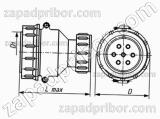 Соединитель низкочастотный цилиндрический СШР48П20ЭГ2 вилка