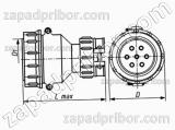 Соединитель низкочастотный цилиндрический ШР16П1НГ3 вилка