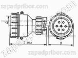 Соединитель низкочастотный цилиндрический ШР20П2НГ6 вилка