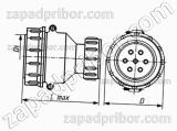Соединитель низкочастотный цилиндрический ШР20П3ЭШ7 розетка