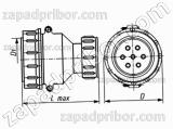 Соединитель низкочастотный цилиндрический ШР28П7ЭШ7 розетка